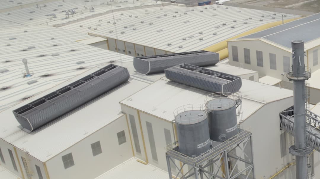 Vista isométrica de una industria con tres sistemas magnavalve en México