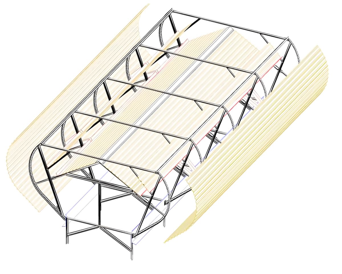 Vista isométrica de un sistema de ventilación magnavalve